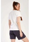 Kadın /3 Iplik Kısa Kol Şortlu Pijama Takım, 301011