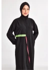 Siyah Kadın Elzada Uzun Kollu Tesettür Mayo