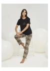 16458 KADIN TAŞ BASKILI PANTOLON TAKIM