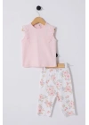 U.S.Polo Kız Bebek Çicek Baskılı Taytlı Takım 6-36 Pudra