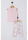 U.S.Polo Kız Bebek Çicek Baskılı Taytlı Takım 6-36 Pudra