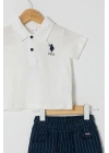 U.S.POLO ERKEK BEBEK 2Lİ T-SHIRT TAKIM - BEYAZ/LACİVERT