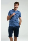 Erkek Mavi Bermuda Takım