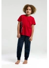 U.S. Polo Assn. Erkek Çocuk Kırmızı Kısa Kol Pijama Takım