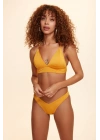 Crush Sırtı Çapraz Üçgen Bikini Tek Üst Sarı 229100