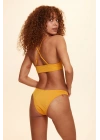 Crush Sırtı Çapraz Üçgen Bikini Tek Üst Sarı 229100
