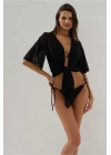Kadın Siyah Bolero Pareo – Plaj Üstü Şifon, Hafif Ve Şık Tasarım 2025