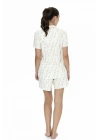 U.s Polo Assn. 20081 Kadın Kısa Kollu Şortlu Gömlek Pijama Takım-Ekru