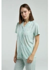 Cepli, Gömlek Yaka, Düğmeli, Kısakollu, Kutulu, Yazlık Pijama Takım