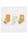 Bibaby Biorganic Cute Erkek 3Lü Çorap 68448 Hardal