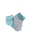 Bibaby Biorganic Smile 2Li Yaş Patik Çorap 68428 Gri Mint