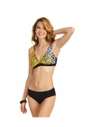 1095-9135 Siyah Tropikal Desen Toparlayıcı Bikini