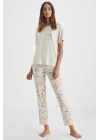 Çiçek desenli pijama takımı