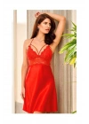 Kadın Kırmızı Saten Gecelik 5428