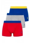 Pamuklu & Likralı, Çok Renkli Erkek 3lü Boxer Set 80170