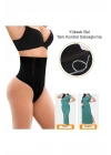 Yüksek Bel Karın Toparlayıcı Slip String Kadın Toparlayıcı Tanga Korse Siyah