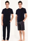 U.s Polo Assn. 12005 Erkek 3Lü Pijama Takım -Lacivert