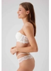 Kadın Ekru 4732 Verona Straplez Simli Şeritli Sütyen Takım