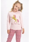 Kız Çocuk Pembe Pijama Takımı
