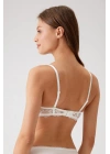 Kadın Ekru 6200 Madrid Balenli Desteksiz Dantelli Sütyen (TAK - ÇIKAR ASKILI)