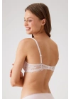 Kadın Pudra 6201 Milan Balenli Destekli Dantelli Sütyen (TAK - ÇIKAR ASKILI)