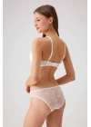 Kadın Ekru 4030 Madrid Balenli Desteksiz Dantelli Sütyen Takım