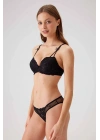 Kadın Siyah 4030 Madrid Balenli Desteksiz Dantelli Sütyen Takım