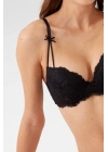 Kadın Siyah 4030 Madrid Balenli Desteksiz Dantelli Sütyen Takım