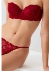 Kadın Bordo 4032 Balenli Destekli Straplez Sütyen Takım