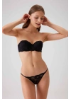 Kadın Siyah 4032 Balenli Destekli Straplez Sütyen Takım