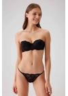Kadın Siyah 4032 Balenli Destekli Straplez Sütyen Takım