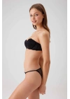 Kadın Siyah 4032 Balenli Destekli Straplez Sütyen Takım