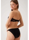 Siyah 4563 Pisa Destekli / Push - Up Straplez Dantelli Sütyen Takımı