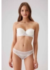 Kadın Ekru 4741 Balenli Destekli Straplez Sütyen Takım