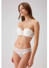 Kadın Ekru 4741 Balenli Destekli Straplez Sütyen Takım