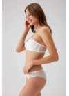 Kadın Ekru 4741 Balenli Destekli Straplez Sütyen Takım