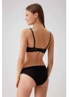 Kadın Siyah 4561 Milan Push Up Dolgulu Dantelli Çeyiz Sütyen Ve Külot Iç Çamaşır Takımı