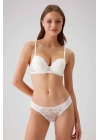 Kadın Ekru 4561 Milan Push Up Dolgulu Dantelli Çeyiz Sütyen Ve Külot Iç Çamaşır Takımı