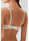Kadın Ekru 4561 Milan Push Up Dolgulu Dantelli Çeyiz Sütyen Ve Külot Iç Çamaşır Takımı
