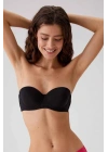 Kadın Siyah 6020 Balenli Desteksiz Straplez Sütyen