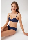 Kadın Lacivert 6204 Balenli Desteksiz Micro Tek Sütyen