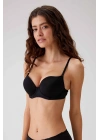 Kadın Siyah 6105 Lyon Ekstra Push Up Dolgulu Micro Sütyen(ÇIKARILABİLİR VE AYARLANABİLİR ASKILI)