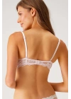 Kadın Pudra 6208 Ekstra Push Up Dolgulu Dantelli Sütyen