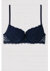 Kadın Lacivert 6208 Ekstra Push Up Dolgulu Dantelli Sütyen