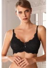 Kadın Siyah 7023 Balenli Dantelli Toparlayıcı Minimizer Sütyen