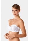 Kadın Beyaz 7031 Balenli Straplez Toparlayıcı Minimizer Sütyen