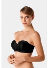 Kadın Siyah 7031 Balenli Straplez Toparlayıcı Minimizer Sütyen