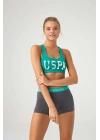 U.S. Polo Assn. Kadın Mint Büstiyer Şort Takım