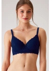 Kadın Lacivert 6209 Barcelona Balenli Desteksiz Kalın Askılı Dantelli Toparlayıcı Sütyen