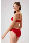 Kadın Kırmızı 4561 Milan Push Up Dolgulu Dantelli Çeyiz Sütyen Ve Külot Iç Çamaşır Takımı